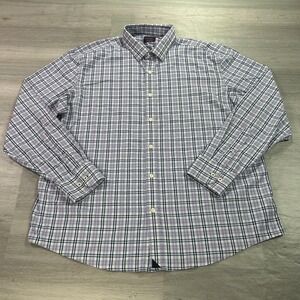 UNTUCKit Dubin Shirt Mens 2XL Blue Plaid Stretch Button Up Long Sleeve Casual